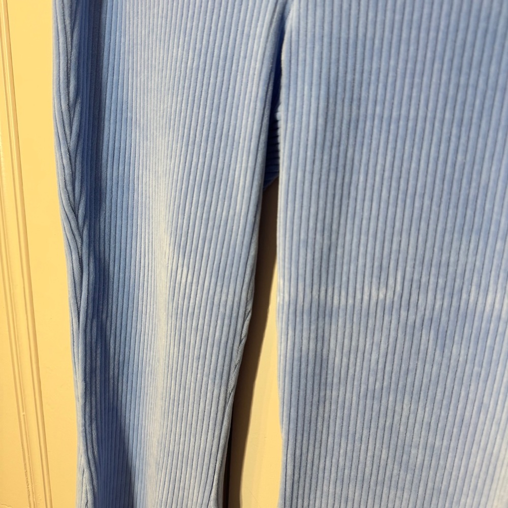 Aerie Groove On‎ Velour High Waisted Flare Pant Blue Size XL - Picture 3 of 12